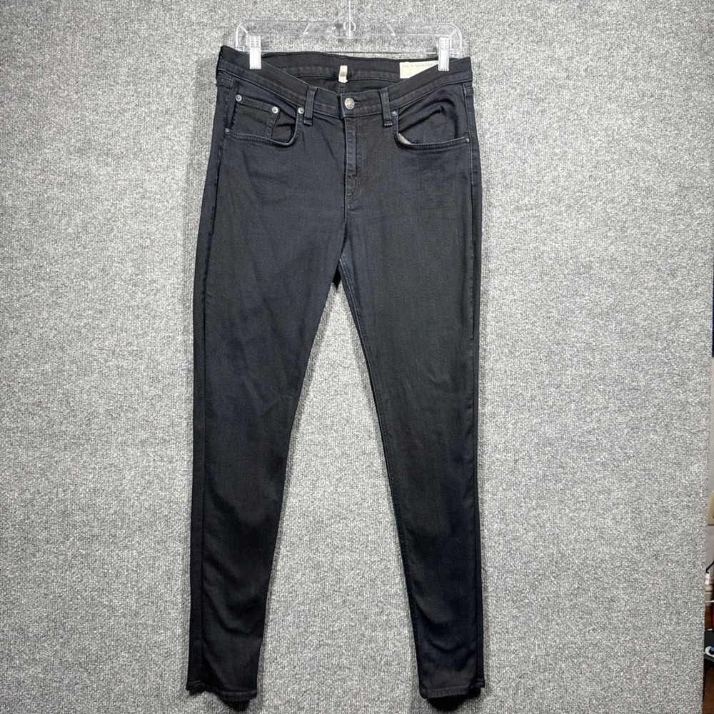 Rag and Bone Jeans Womens 31 Skinny Distressed Raw Hem Black